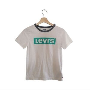 LEVI'S Kids Tee with Green Logo and Gray Trim